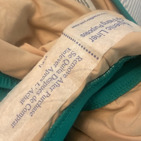 JCrew Scalloped One Piece Jeweled Green Sz 0 F0762 NWOT - Picture 3 of 4